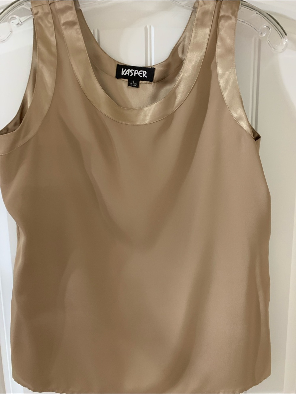 Kasper Women's Tan Satin-Trim Sleeveless Camisole